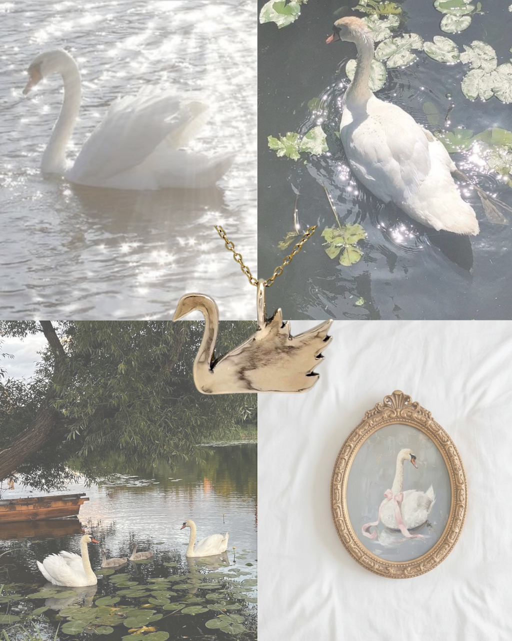 Swan charm necklace