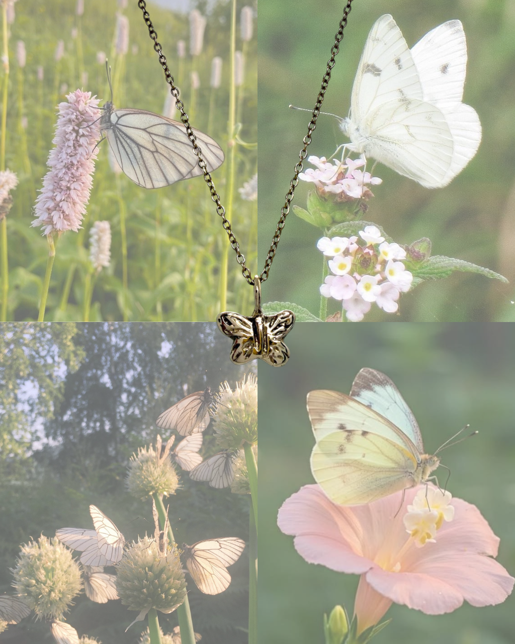 Summer wings charm necklace