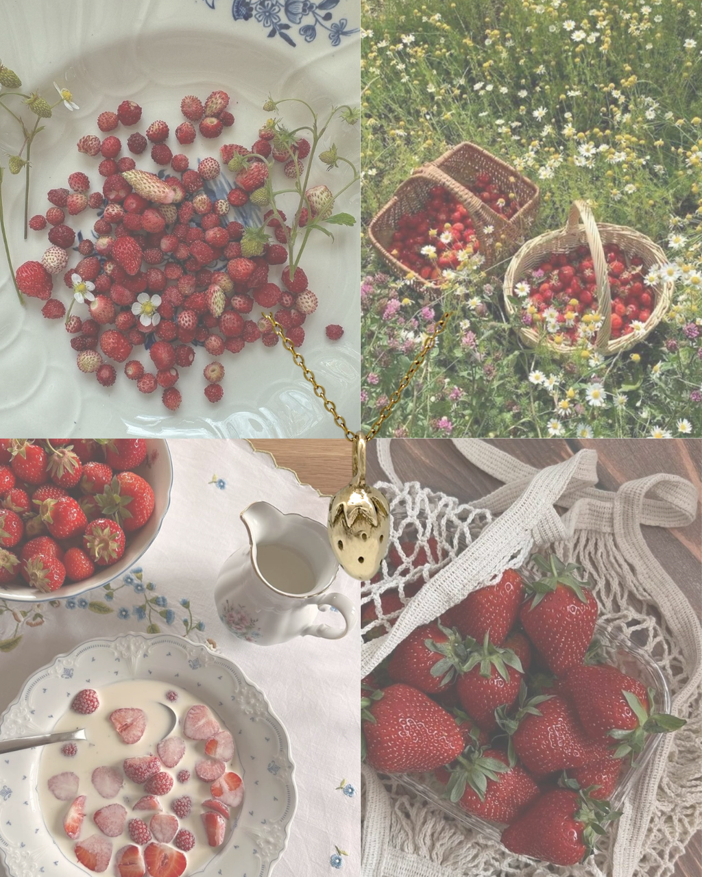 Strawberry charm necklace