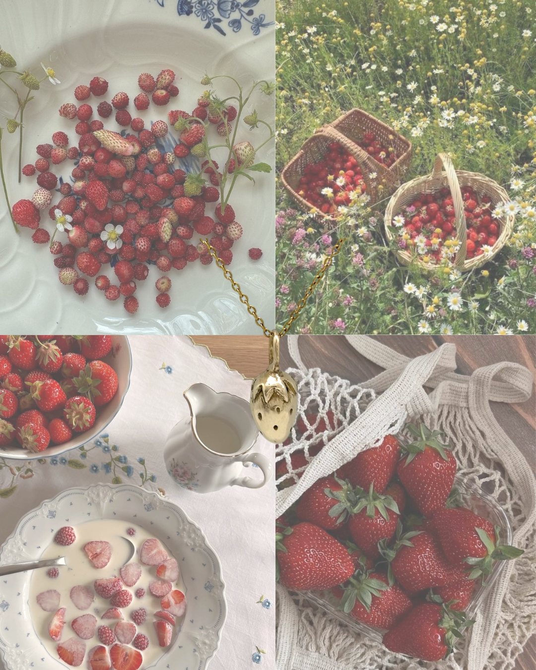 Strawberry charm necklace