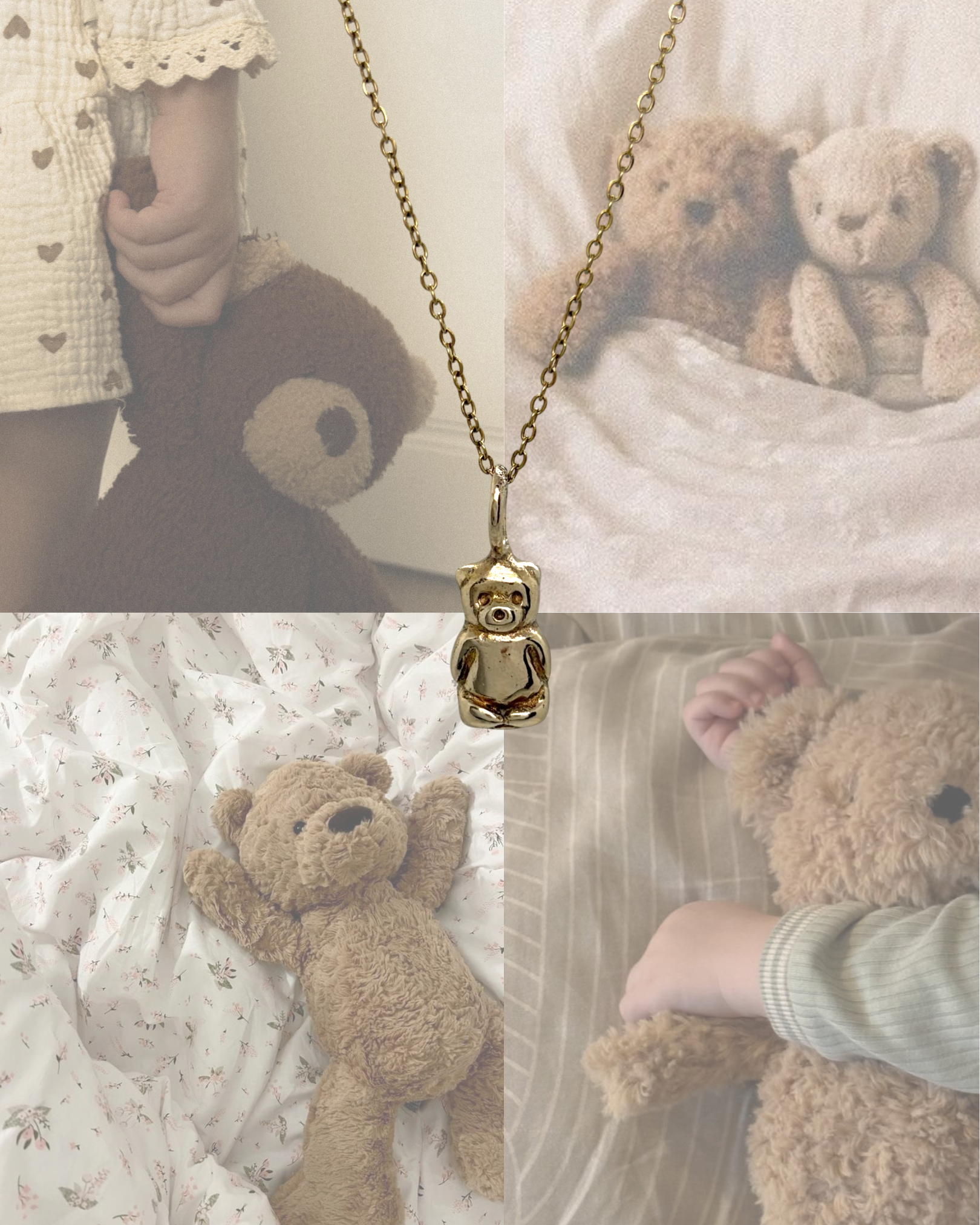 Honey bear charm necklace
