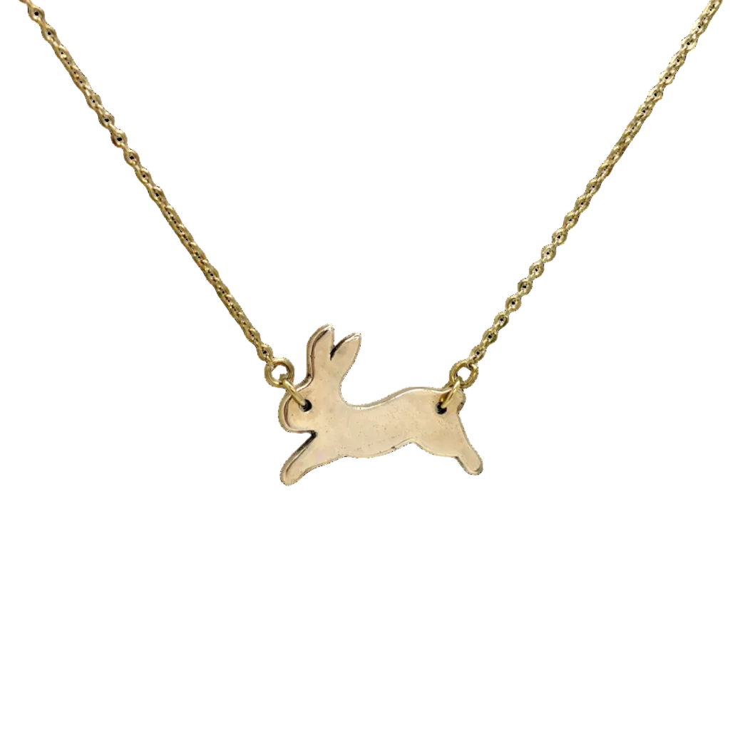 Running bunny charm necklace
