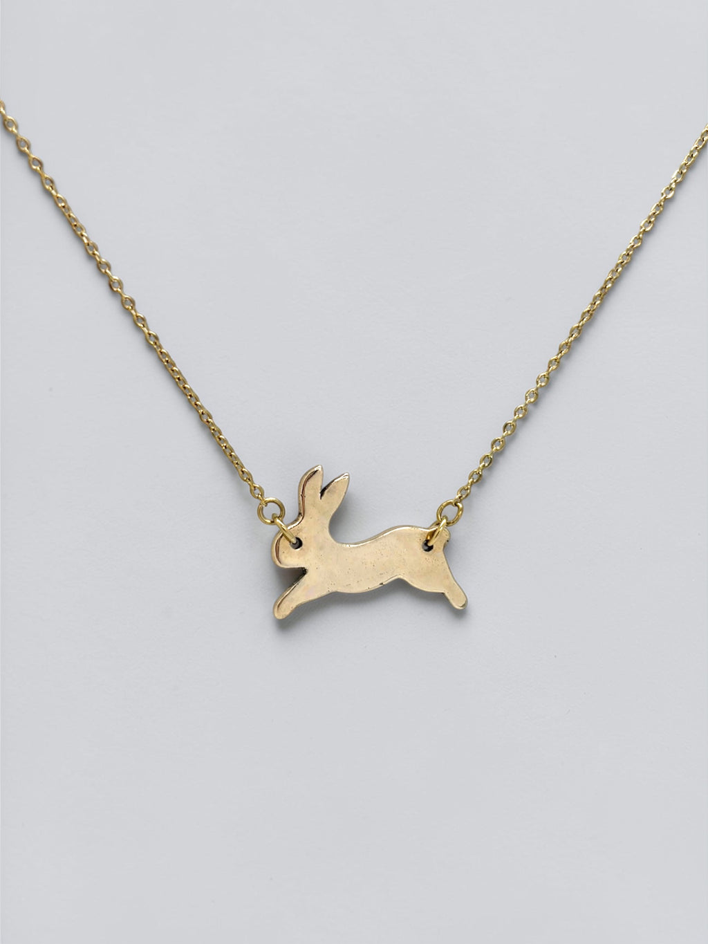 Running bunny charm necklace