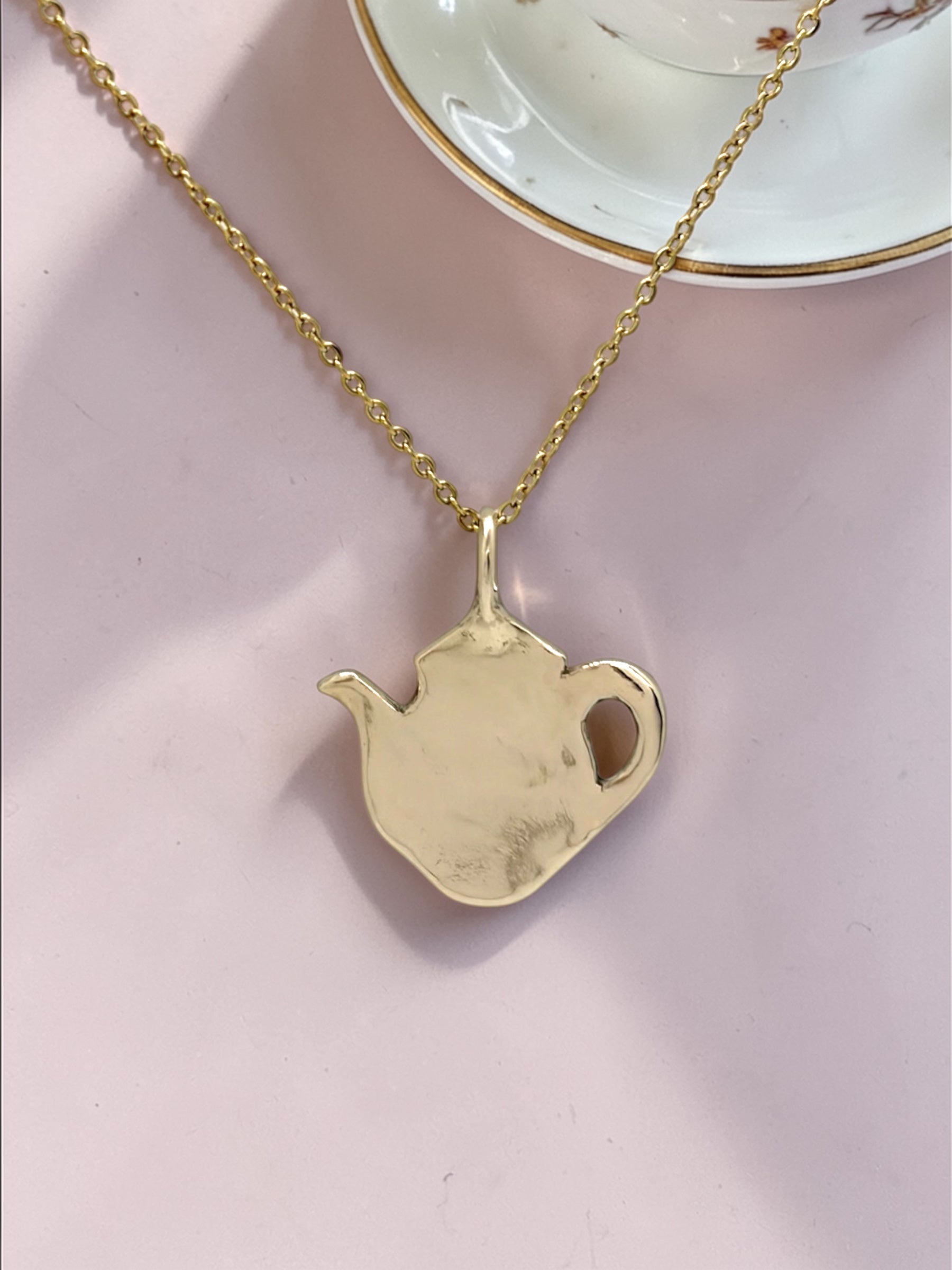 Teapot charm necklace