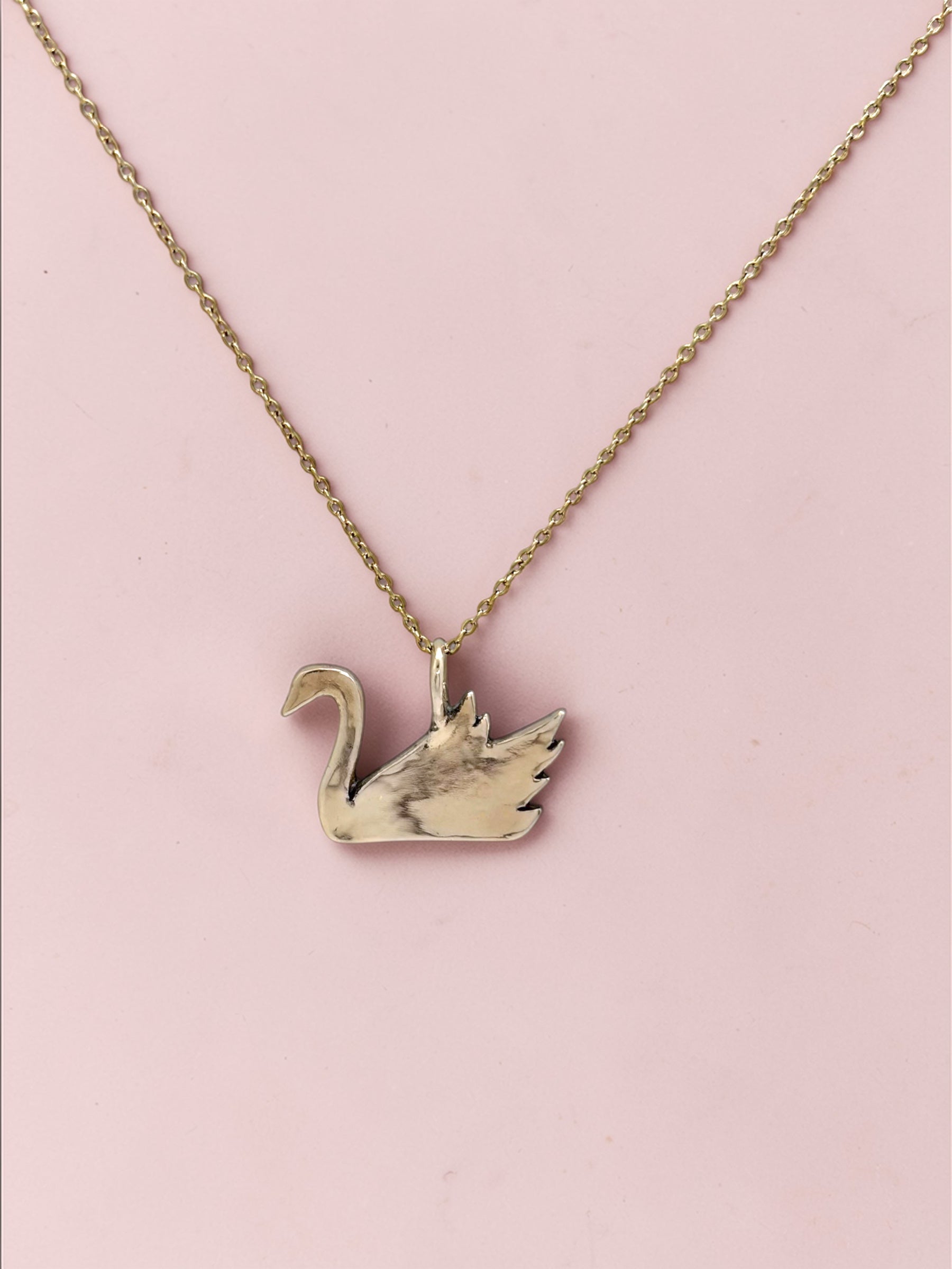 Swan charm necklace