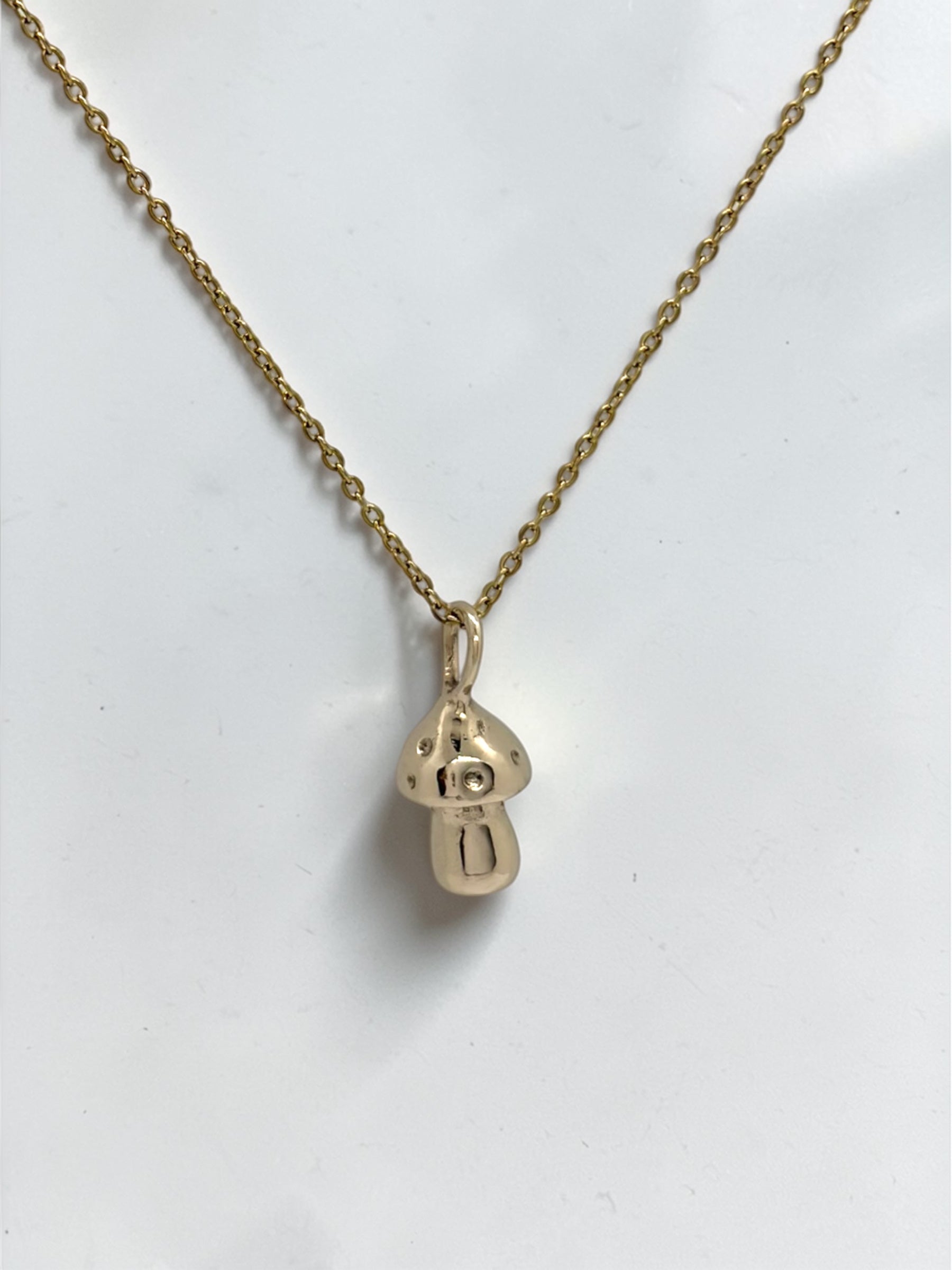 Mushroom charm necklace