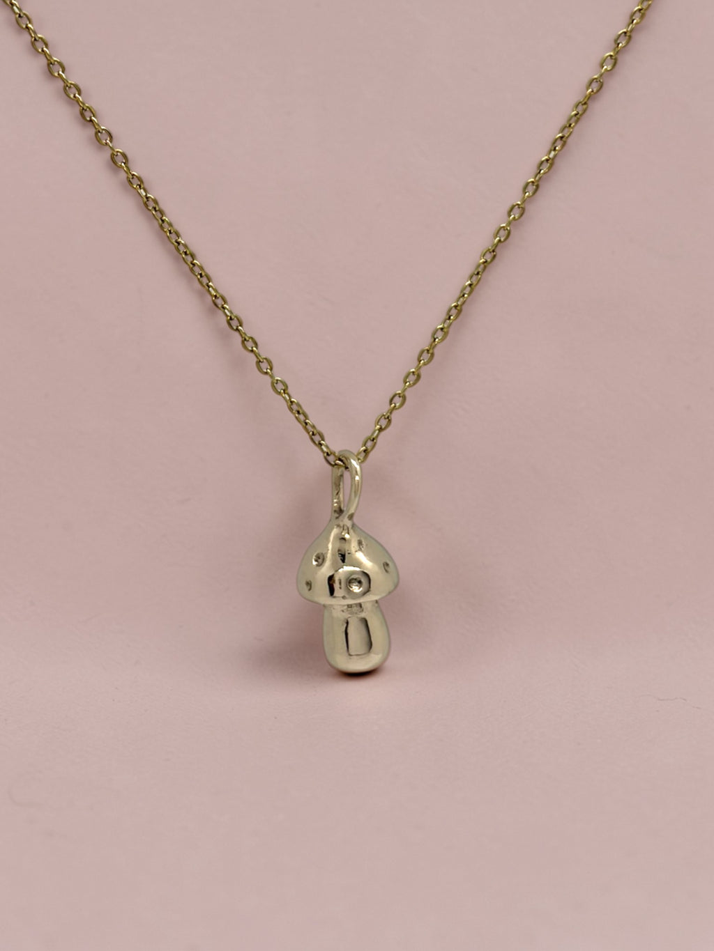 Mushroom charm necklace