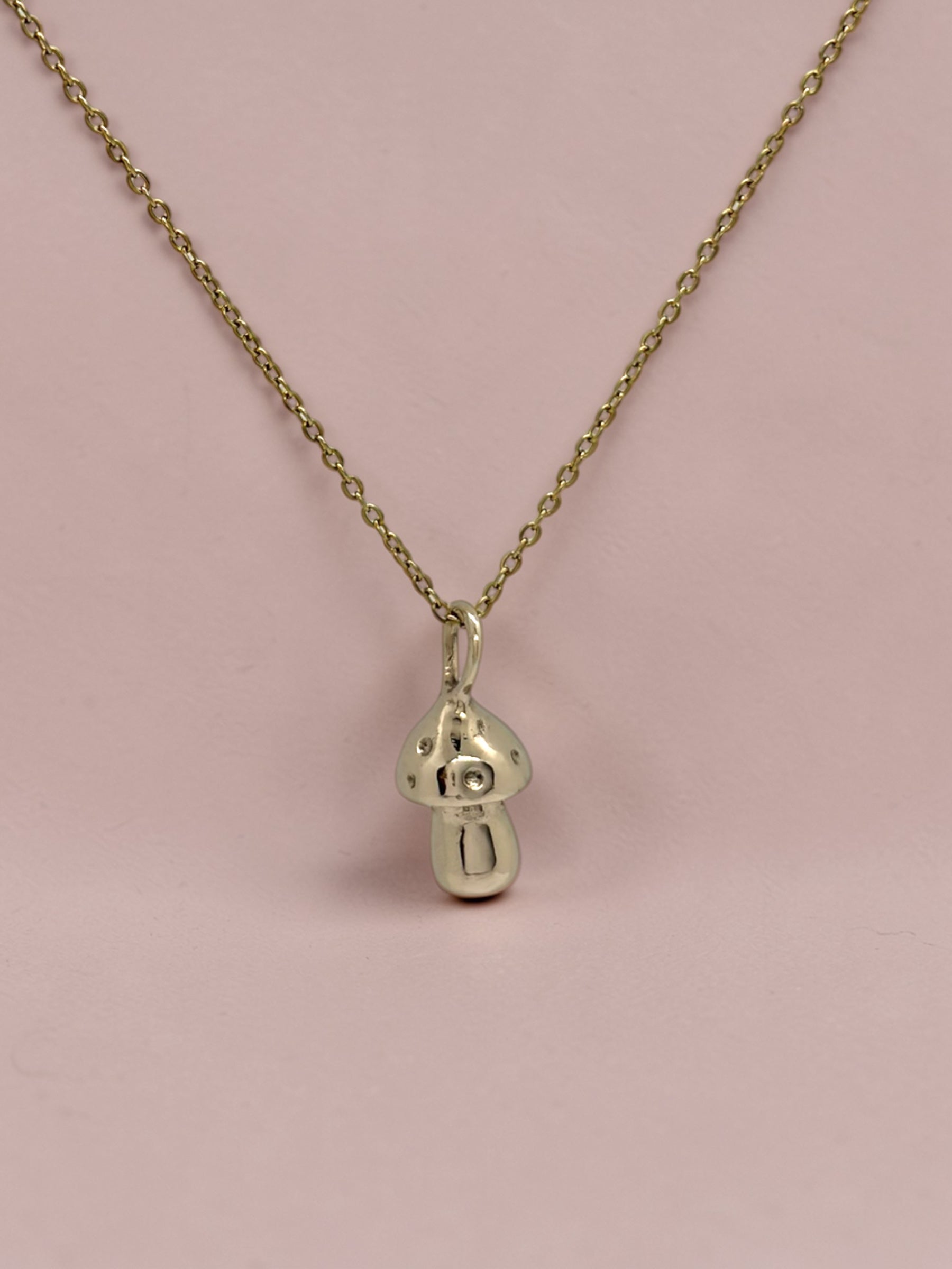 Mushroom charm necklace
