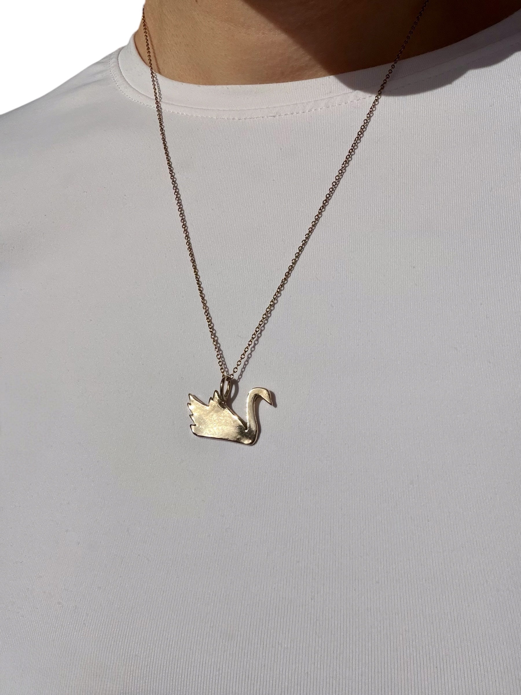 Swan charm necklace
