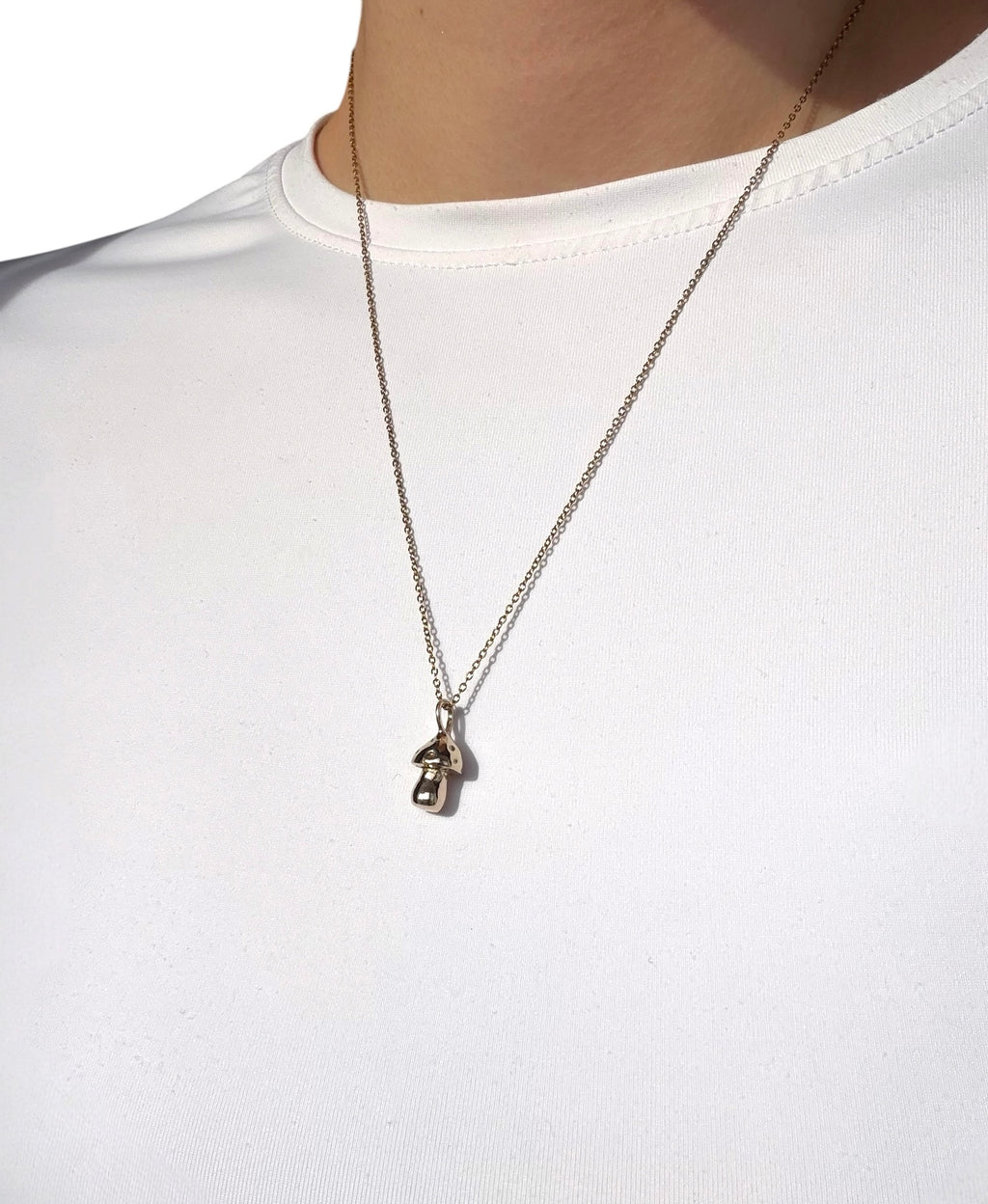 Mushroom charm necklace