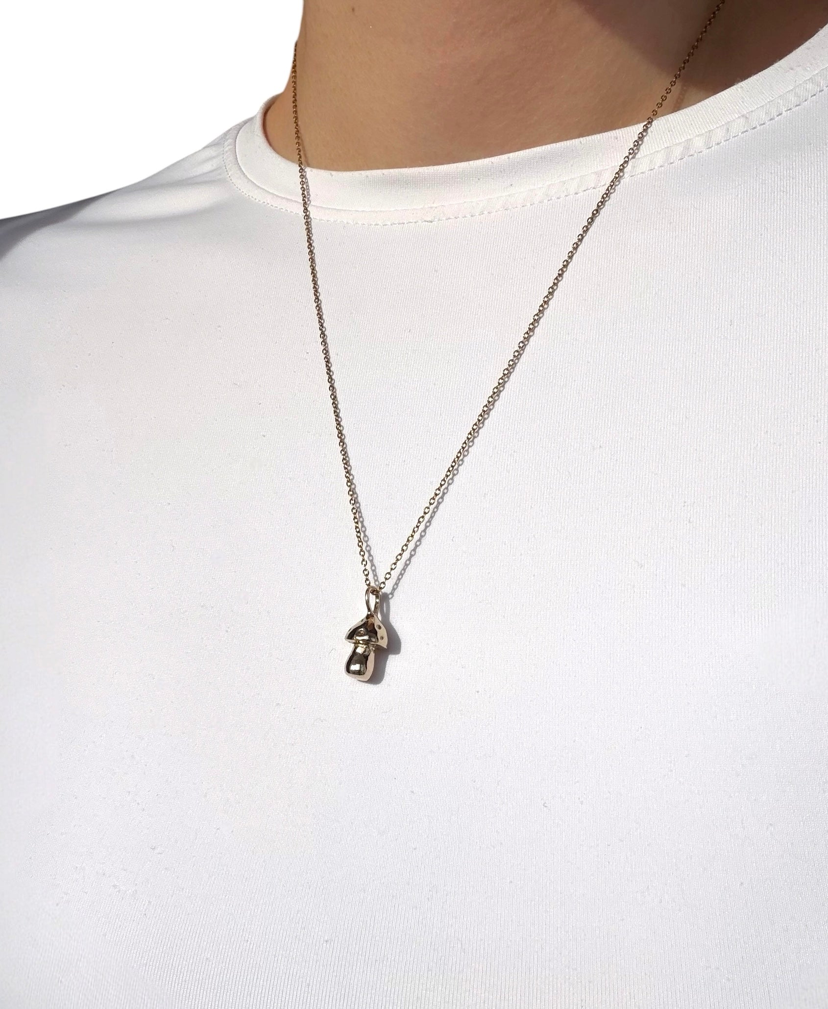 Mushroom charm necklace
