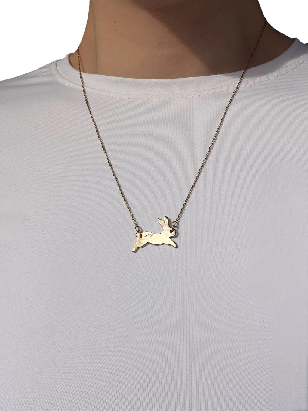 Running bunny charm necklace